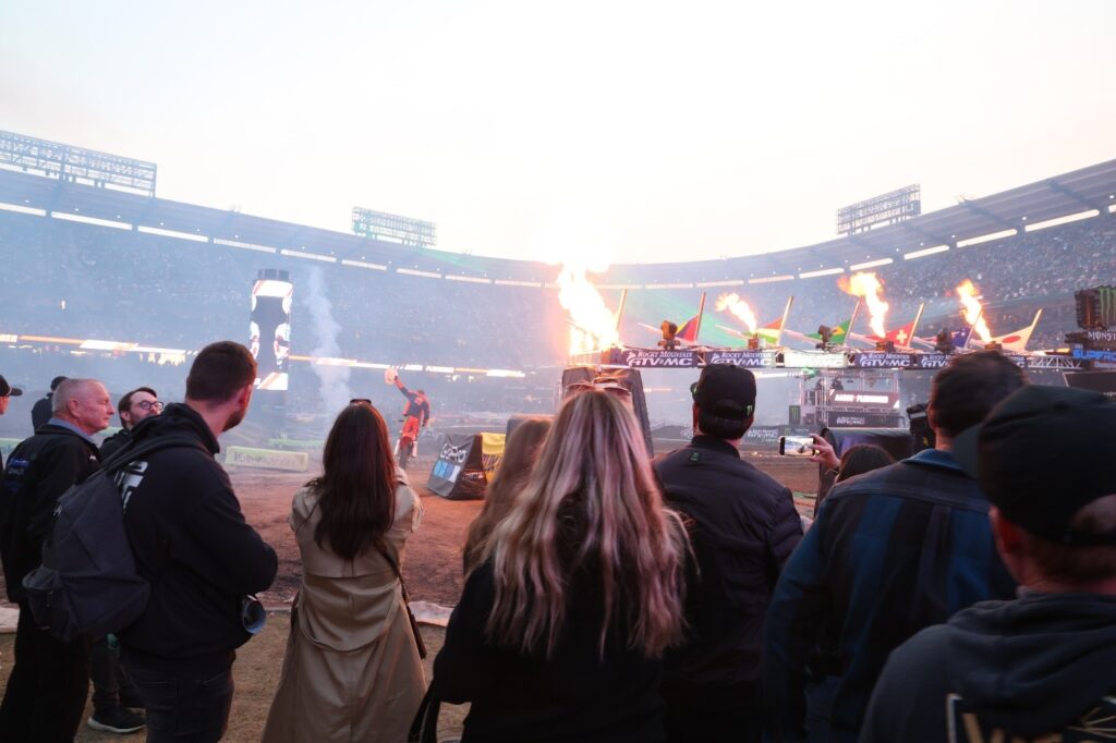 VIP Fans experiencing opening ceremonies from the track via this exclusive Opening Ceremonies VIP Experience.  