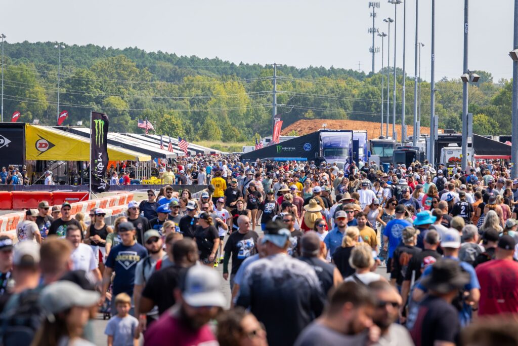 Fans at a Supercross pit party