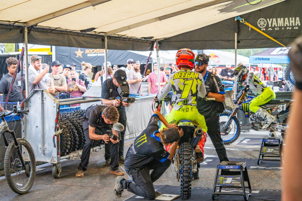 Fans seeing Haiden Deegan in the pit area